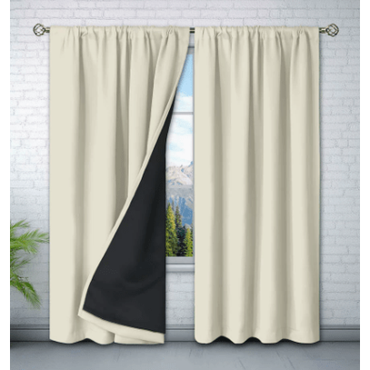 Fabric Rod Pocket Thermal Insulating Curtain Single Panel - Image 2