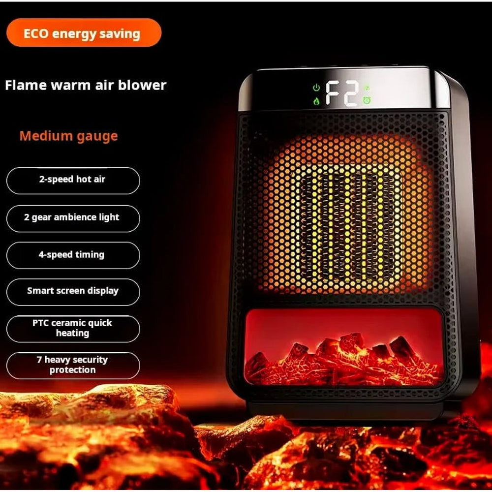 Flame Effect Heater With Ptc Ceramic Technology 3-Second Heat For Bedroom And Office - Image 8