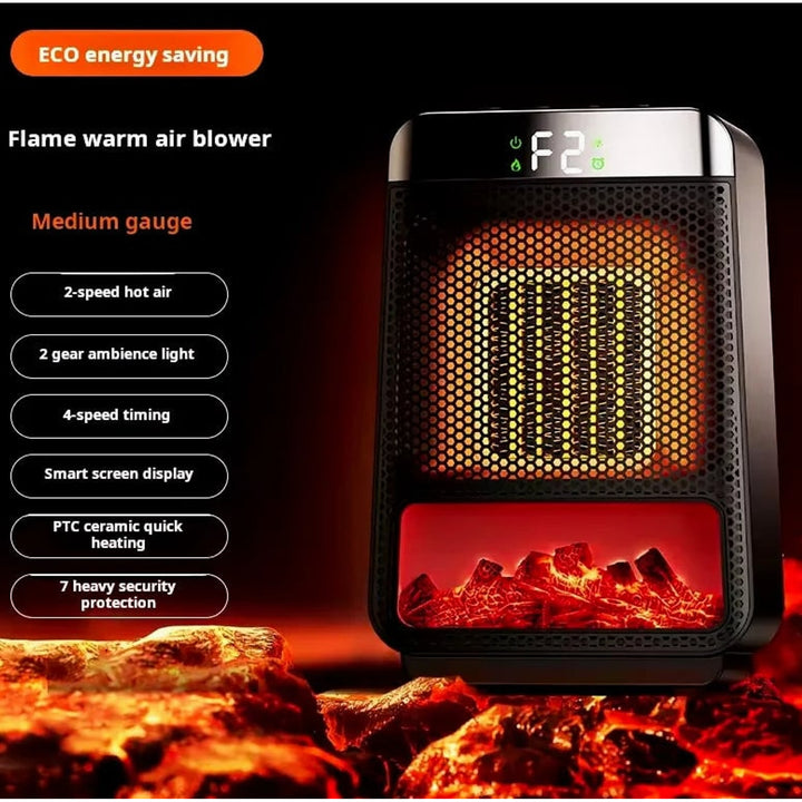 Flame Effect Heater With Ptc Ceramic Technology 3-Second Heat For Bedroom And Office - Image 8