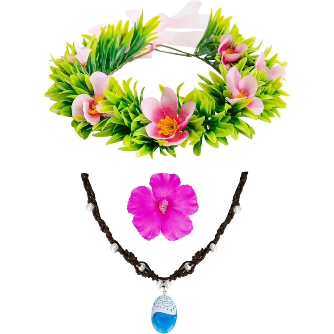 Flower Crown Necklace Set With Tropical And Beads Halloween Costume Accessories Instantly Completes Any Themed Look - Image 5
