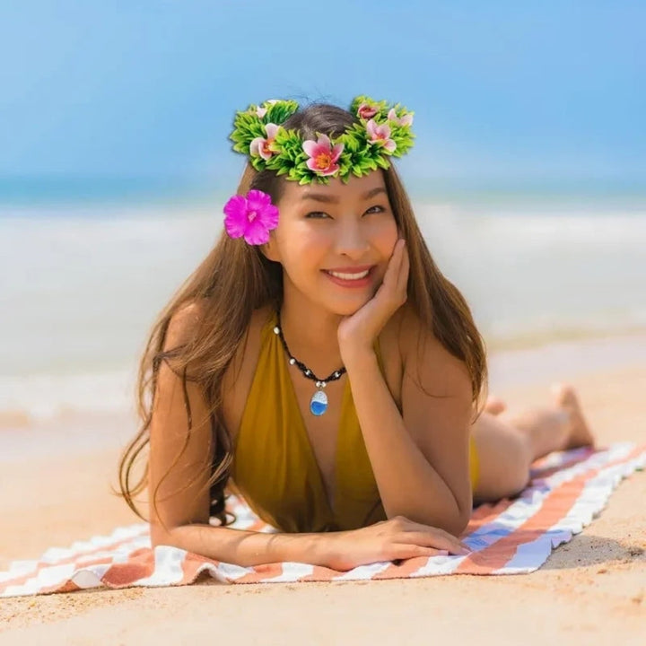 Flower Crown Necklace Set With Tropical And Beads Halloween Costume Accessories Instantly Completes Any Themed Look - Image 4
