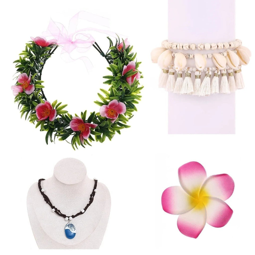Flower Crown Necklace Set With Tropical And Beads Halloween Costume Accessories Instantly Completes Any Themed Look - Image 6