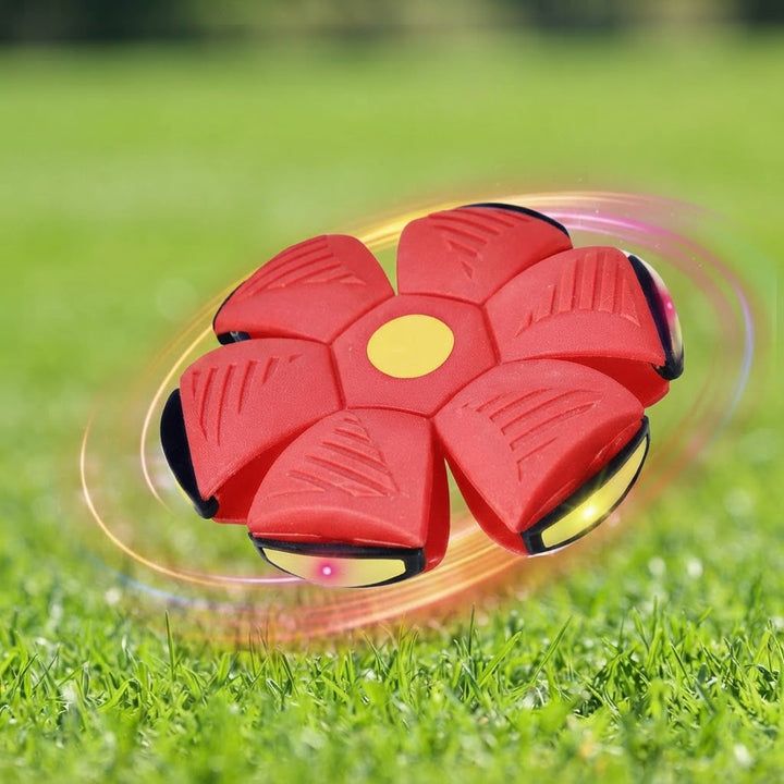 Flying Saucer Ball Dog Toy With Motion-Activated Flashing Light - Image 1