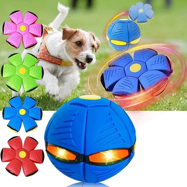 Flying Saucer Ball Dog Toy With Motion-Activated Flashing Light - Image 2