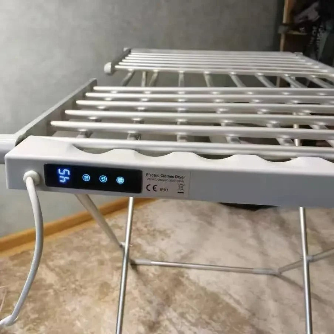 Foldable Electric Clothes Drying Rack With Heated Bars Energy Efficient Indoor Airer Powerful 120w Heating Freestanding & Portable Design - Image 7