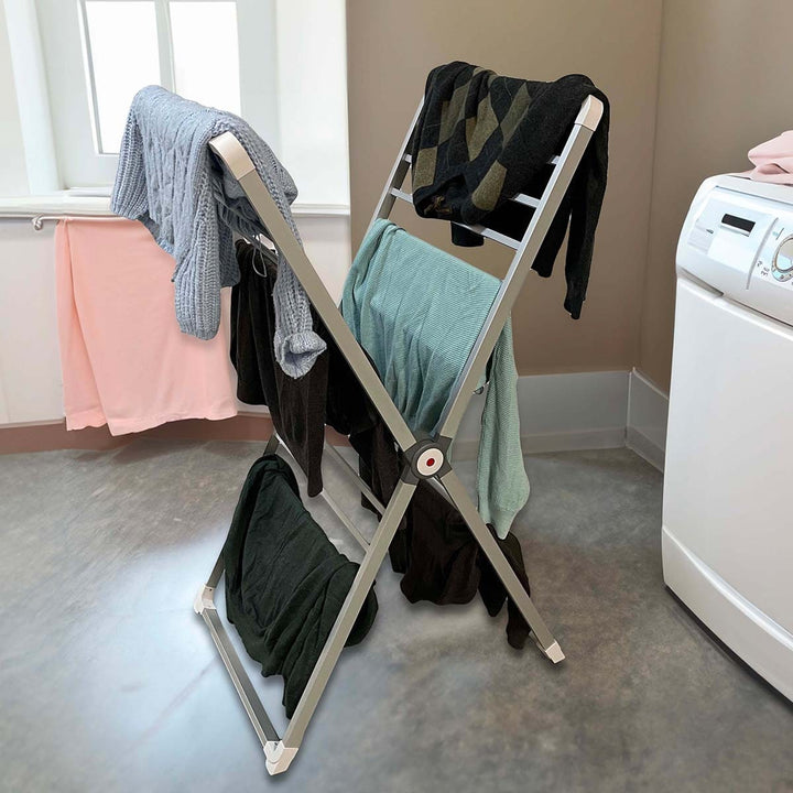 Folding Clothes Drying Rack With Portable Space-Saving Design And Garment Capacity Folds Completely Flat For Easy Storage - Image 3