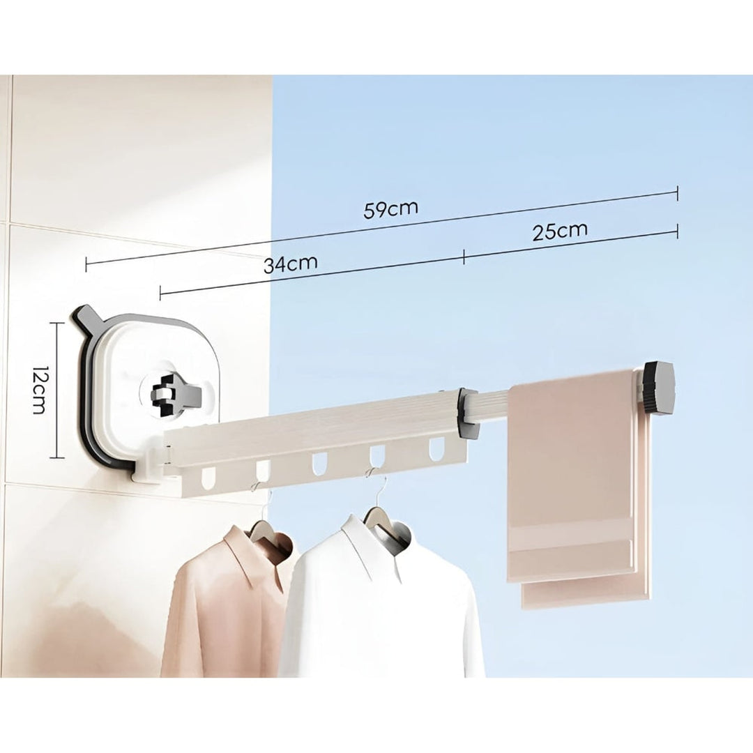 Folding Clothes Drying Rack With Séchoir À Linge Pliable Wall Mount And Fixation Par Ventouse Space-Saving Design - Image 13