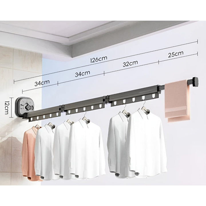 Folding Clothes Drying Rack With Séchoir À Linge Pliable Wall Mount And Fixation Par Ventouse Space-Saving Design - Image 12