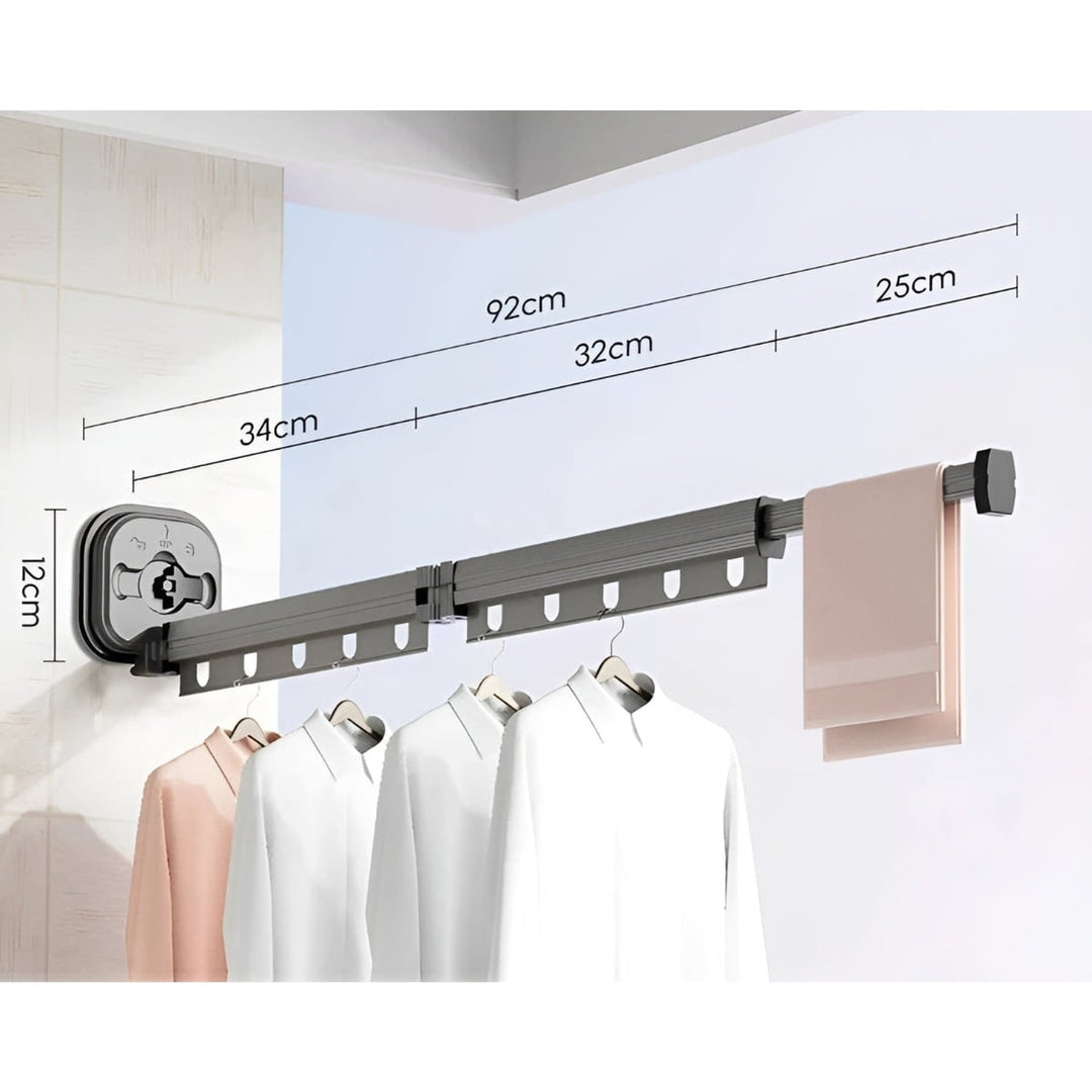 Folding Clothes Drying Rack With Séchoir À Linge Pliable Wall Mount And Fixation Par Ventouse Space-Saving Design - Image 10