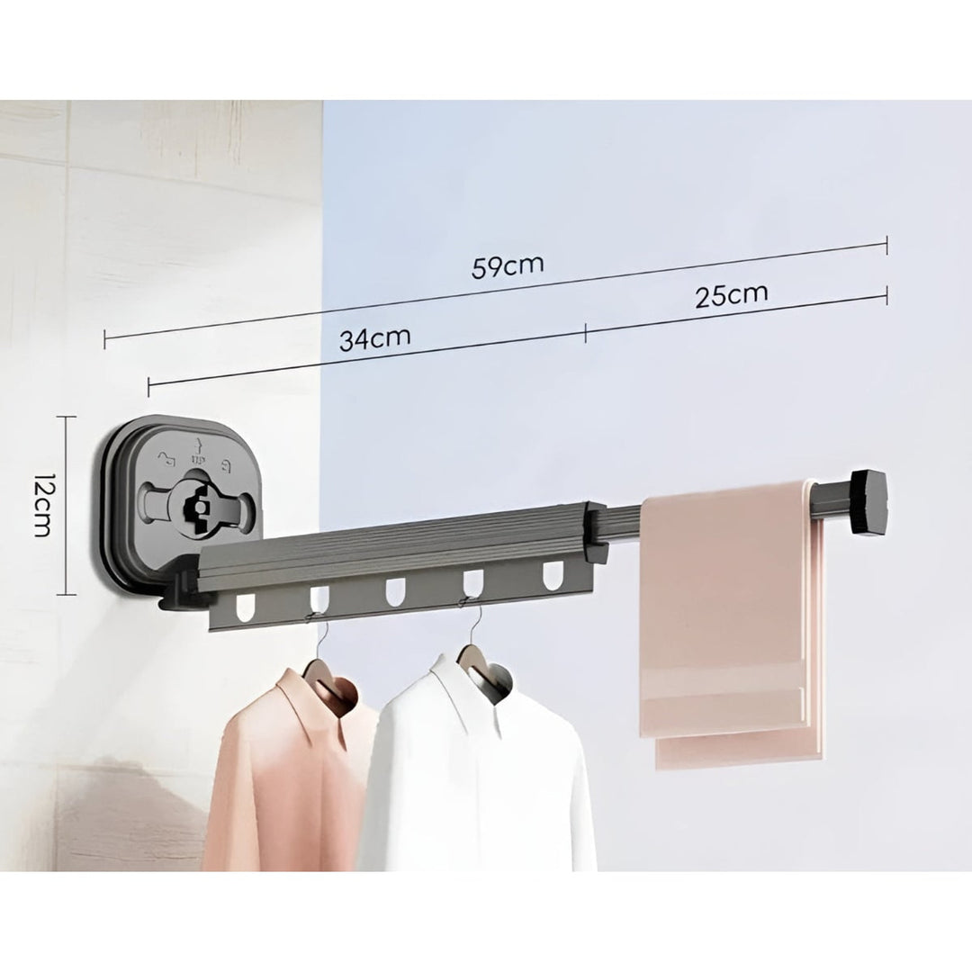 Folding Clothes Drying Rack With Séchoir À Linge Pliable Wall Mount And Fixation Par Ventouse Space-Saving Design - Image 11