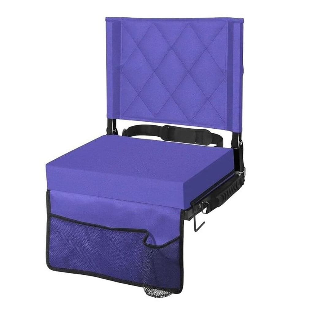 Folding Stadium Seat With Angled Back Support And Shoulder Strap - Image 1