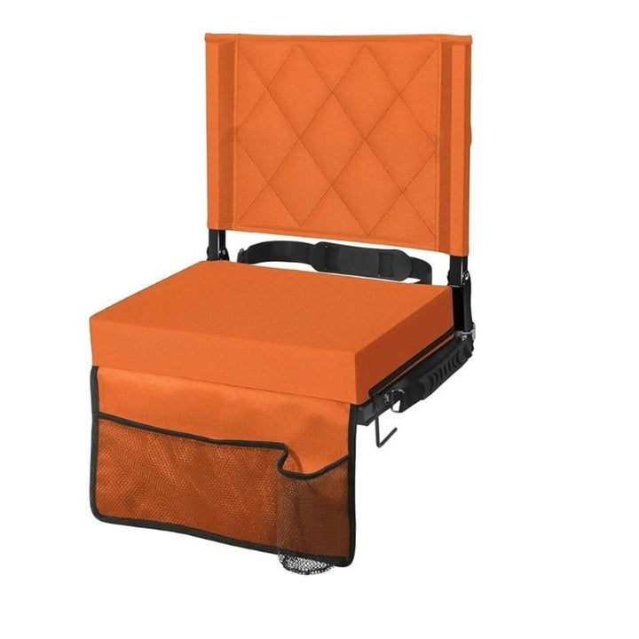 Folding Stadium Seat With Angled Back Support And Shoulder Strap - Image 2