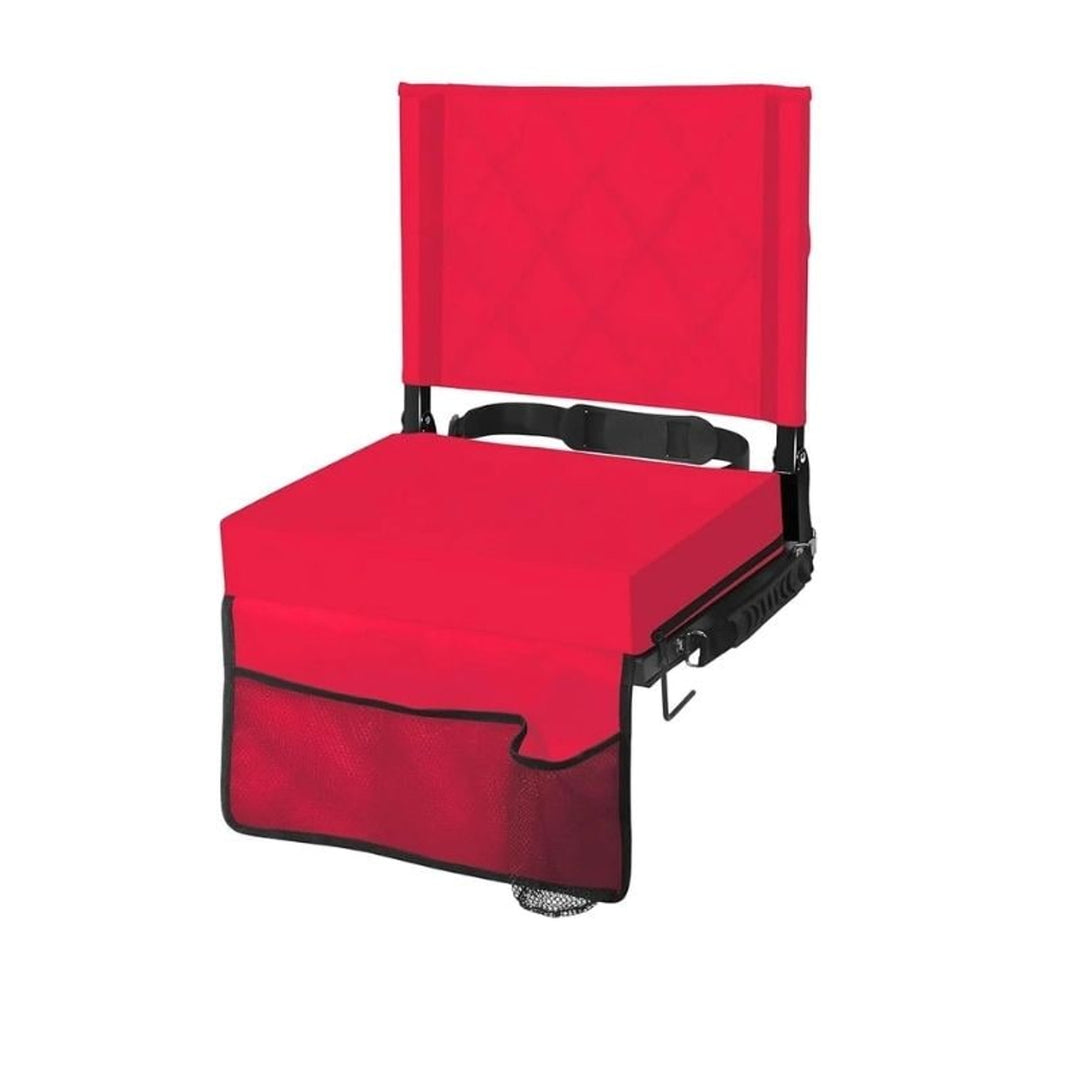 Folding Stadium Seat With Angled Back Support And Shoulder Strap - Image 9