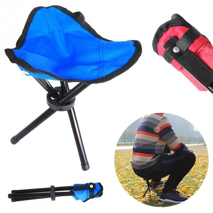 Folding Stool Collapsible Fabric Seat Tripod Frame Portable - Image 7