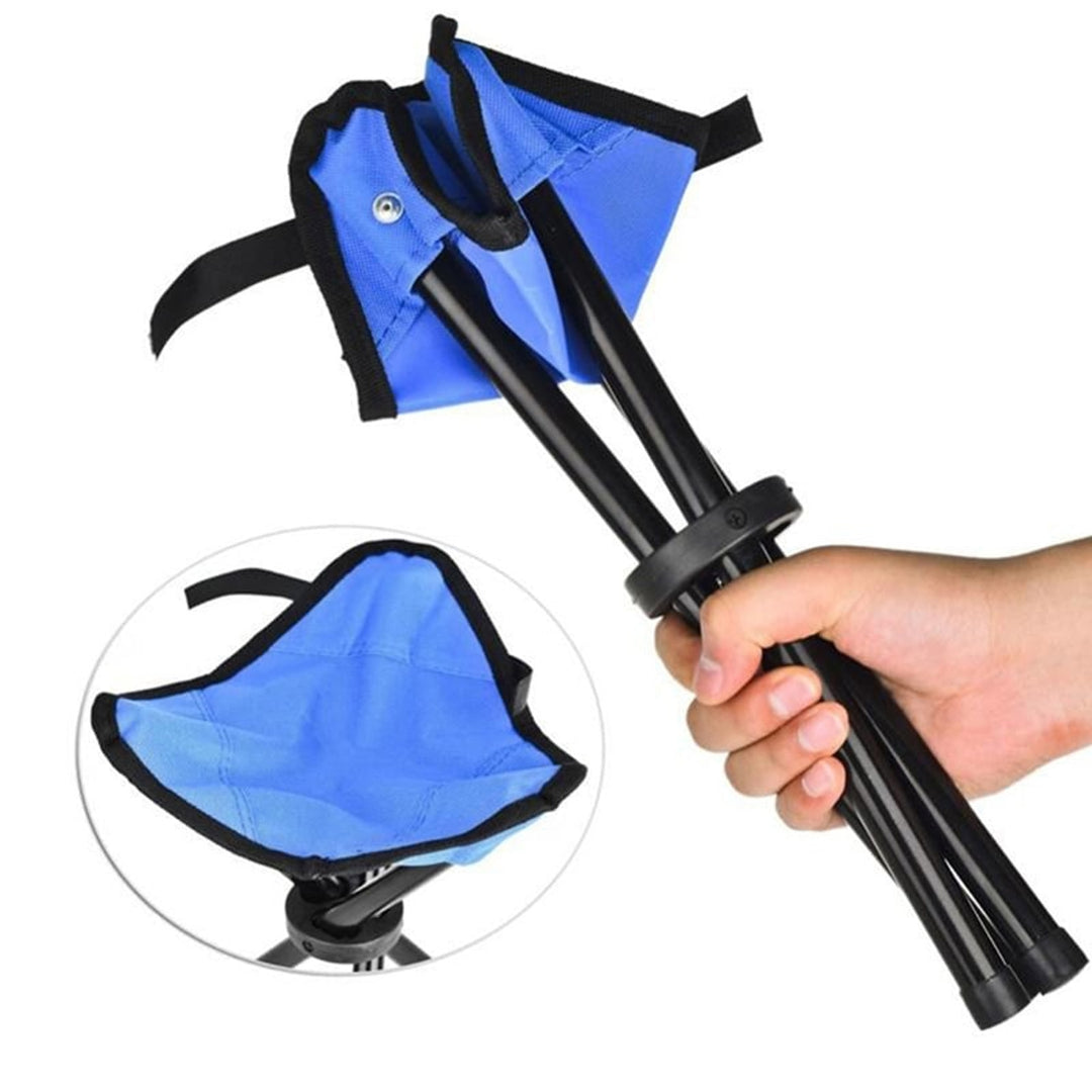 Folding Stool Collapsible Fabric Seat Tripod Frame Portable - Image 5