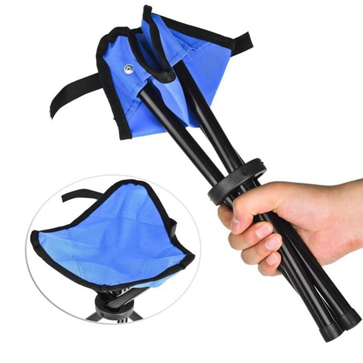 Folding Stool Collapsible Fabric Seat Tripod Frame Portable - Image 5