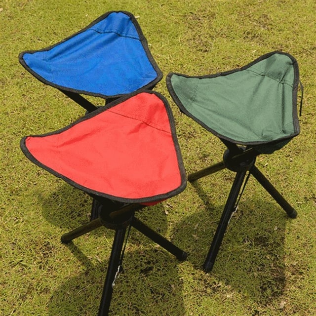 Folding Stool Collapsible Fabric Seat Tripod Frame Portable - Image 2
