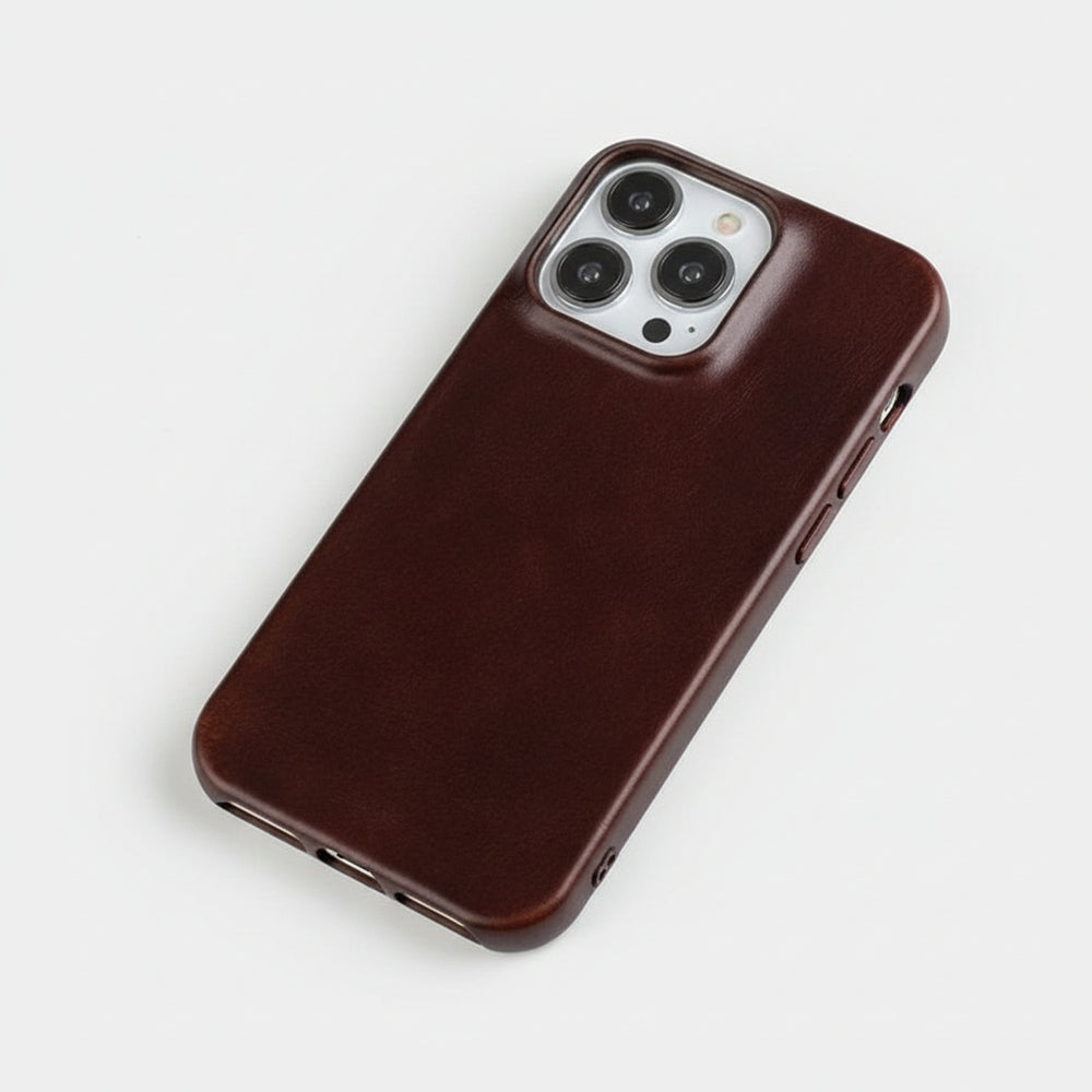 Genuine Leather iPhone Case With Oil Wax Finish For Enhanced Texture And Durability - Image 1
