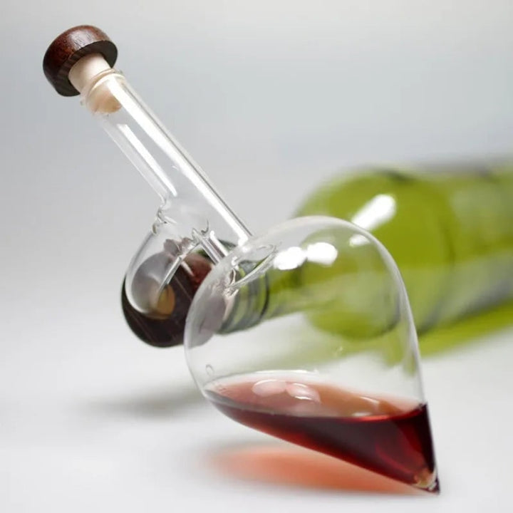 Glass Wine Aerator Decanter With Wooden Stopper For Fast Aeration - Image 1