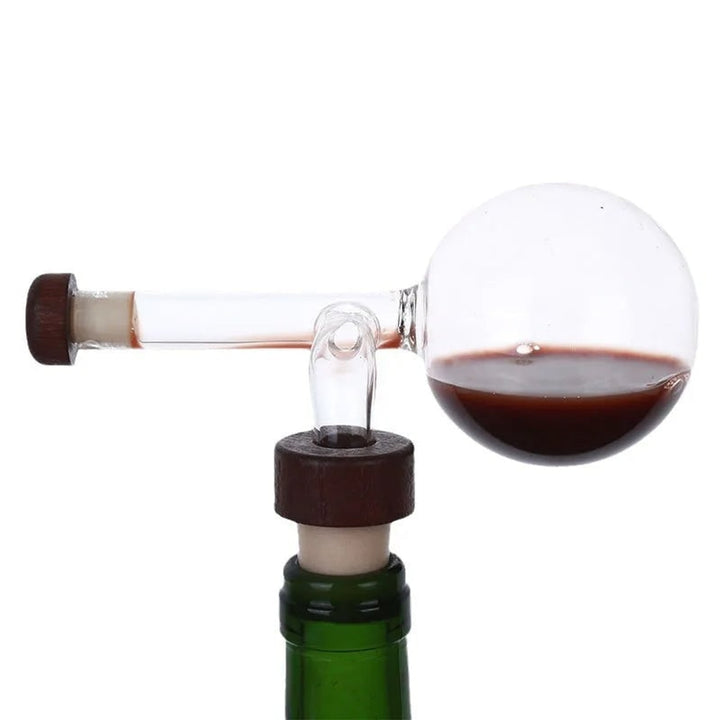 Glass Wine Aerator Decanter With Wooden Stopper For Fast Aeration - Image 2