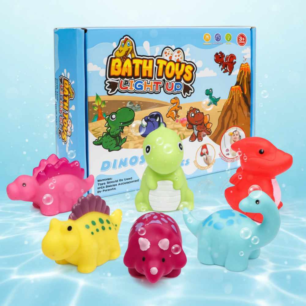 Glow-In-The-Dark Light-Up Bath Toy Set With Figures - Image 2