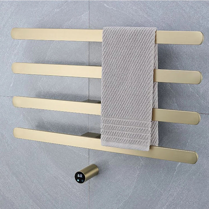 Gold Heated Towel Rack Wall-Mounted Stainless Steel With Digital Controller Bathroom Radiator Dryer - Image 3