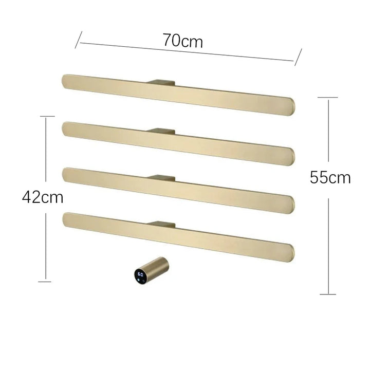 Gold Heated Towel Rack Wall-Mounted Stainless Steel With Digital Controller Bathroom Radiator Dryer - Image 2