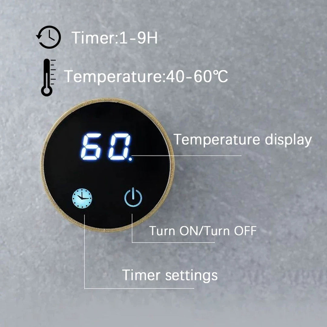 Gold Heated Towel Rack Wall-Mounted Stainless Steel With Digital Controller Bathroom Radiator Dryer - Image 4