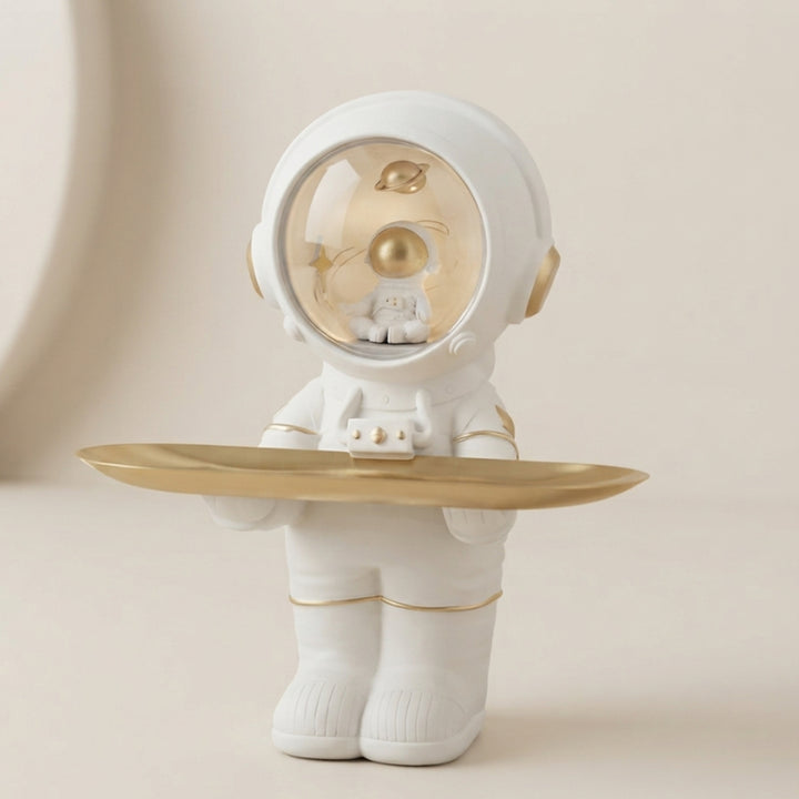Gray Astronaut Decorative Tray With LED Light - Image 1