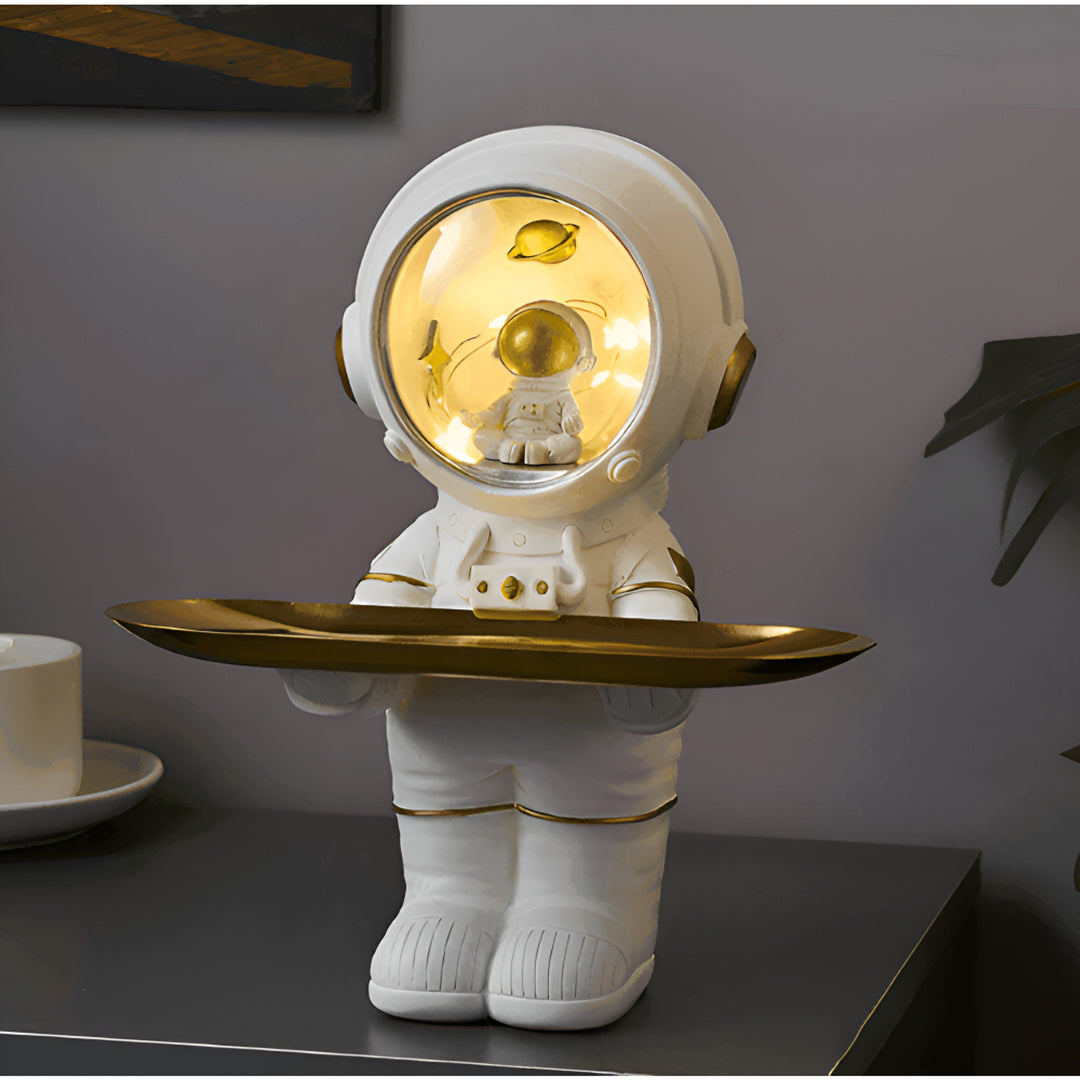 Gray Astronaut Decorative Tray With LED Light - Image 2
