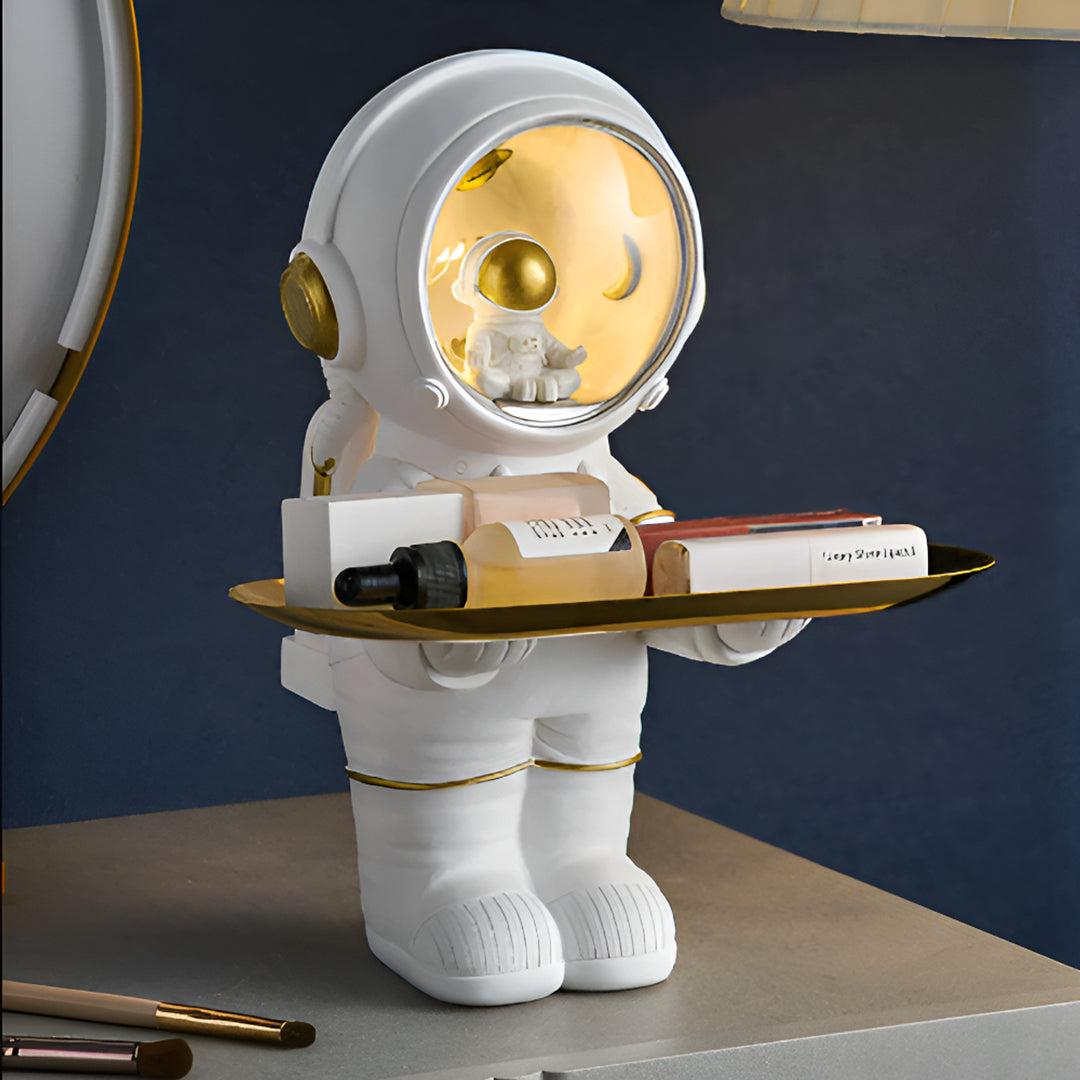 Gray Astronaut Decorative Tray With LED Light - Image 4
