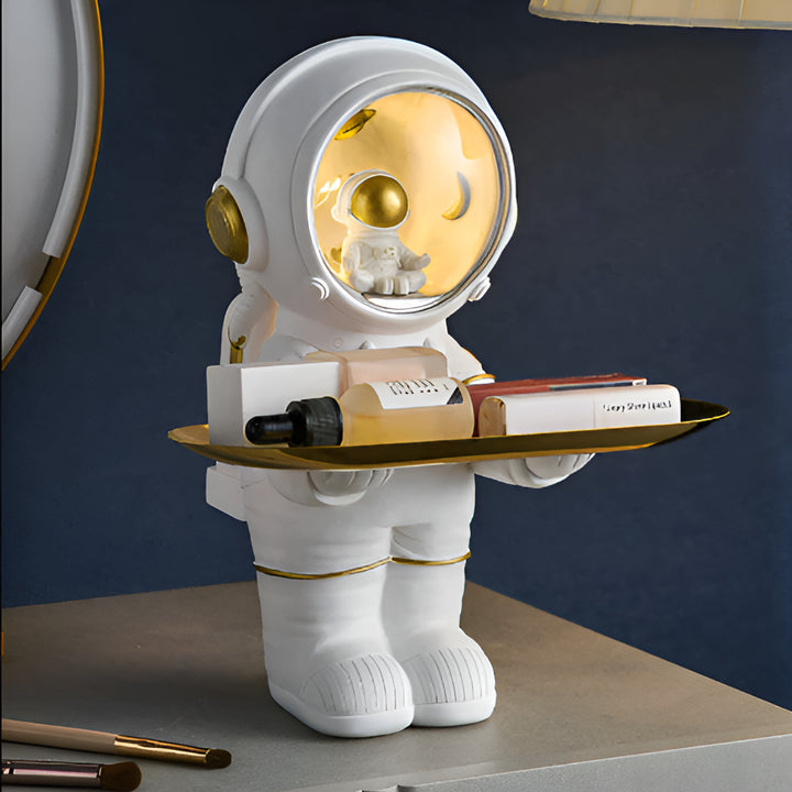 Gray Astronaut Decorative Tray With LED Light - Image 4