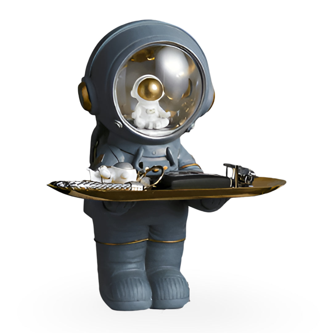 Gray Astronaut Decorative Tray With LED Light - Image 8