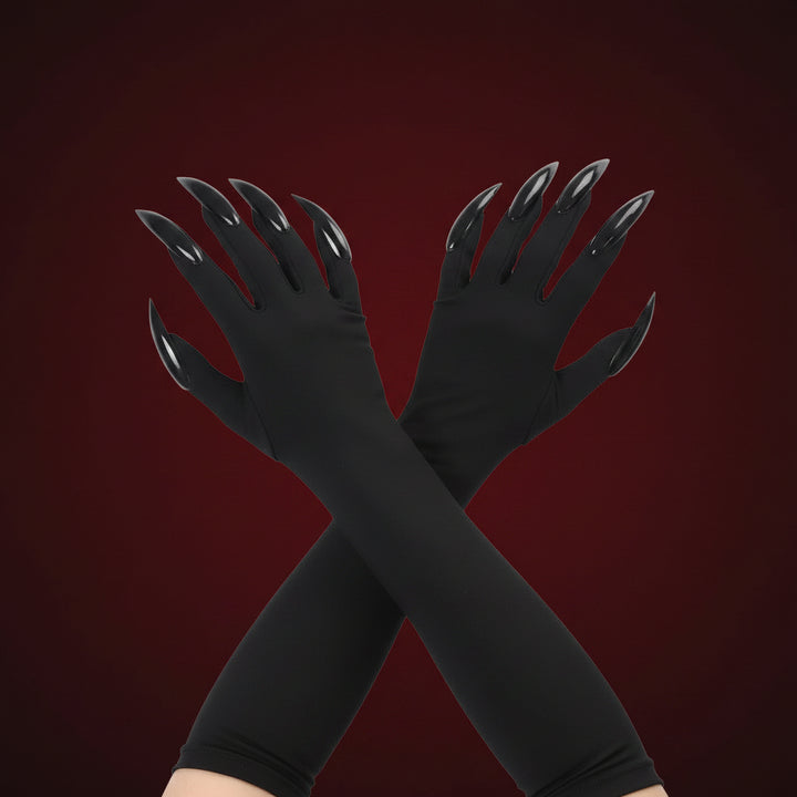 Halloween Accessories Black Gloves Witch Costume Satin Gloves - Image 2