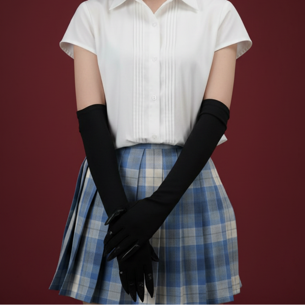 Halloween Accessories Black Gloves Witch Costume Satin Gloves - Image 4