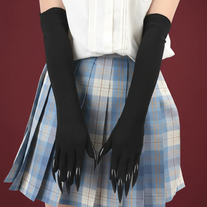 Halloween Accessories Black Gloves Witch Costume Satin Gloves - Image 6