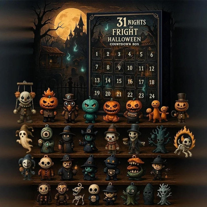 Halloween Advent Calendar Countdown Decor With Spooky Miniature Figurines To Count Down To October 31st - Image 2
