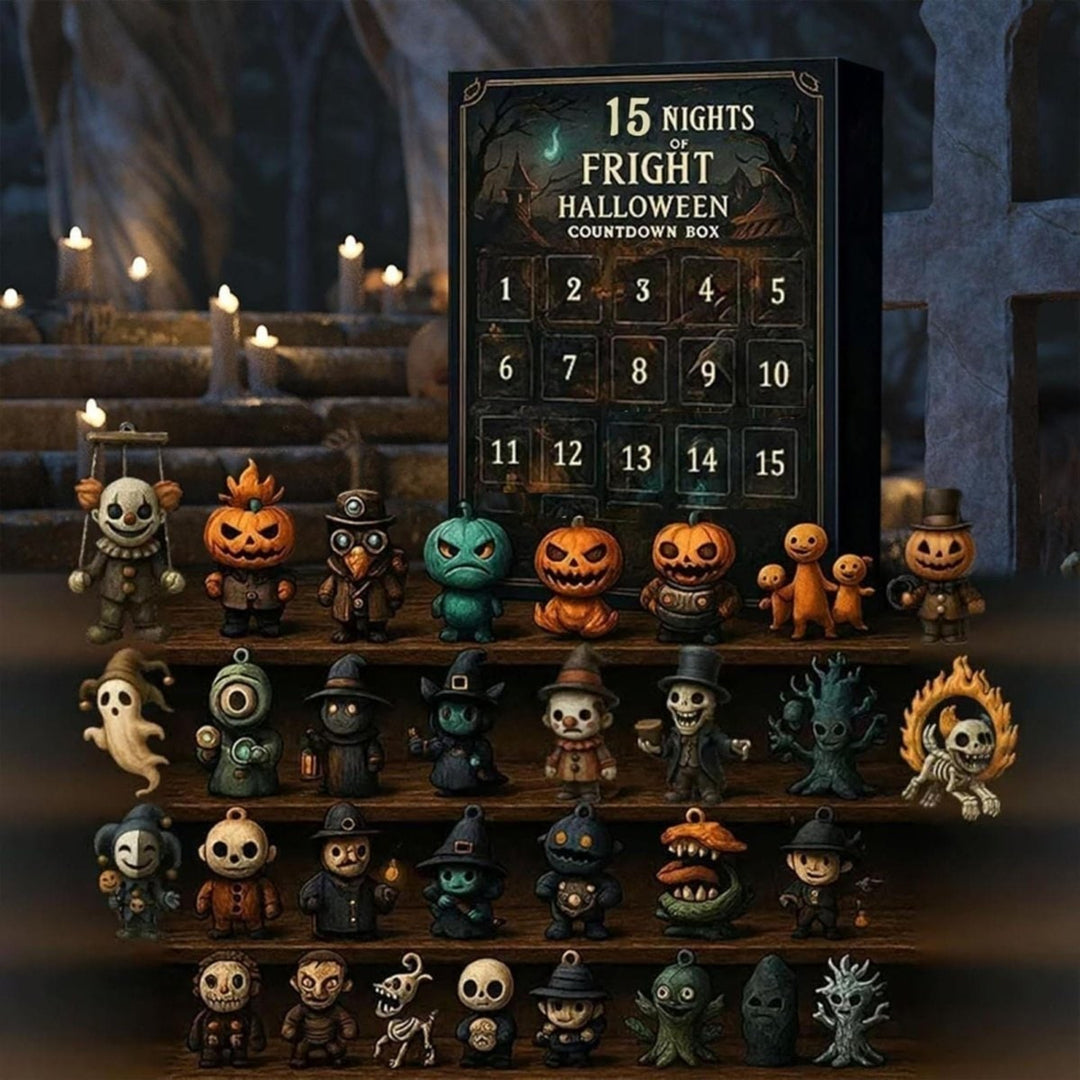 Halloween Advent Calendar Countdown Decor With Spooky Miniature Figurines To Count Down To October 31st - Image 3