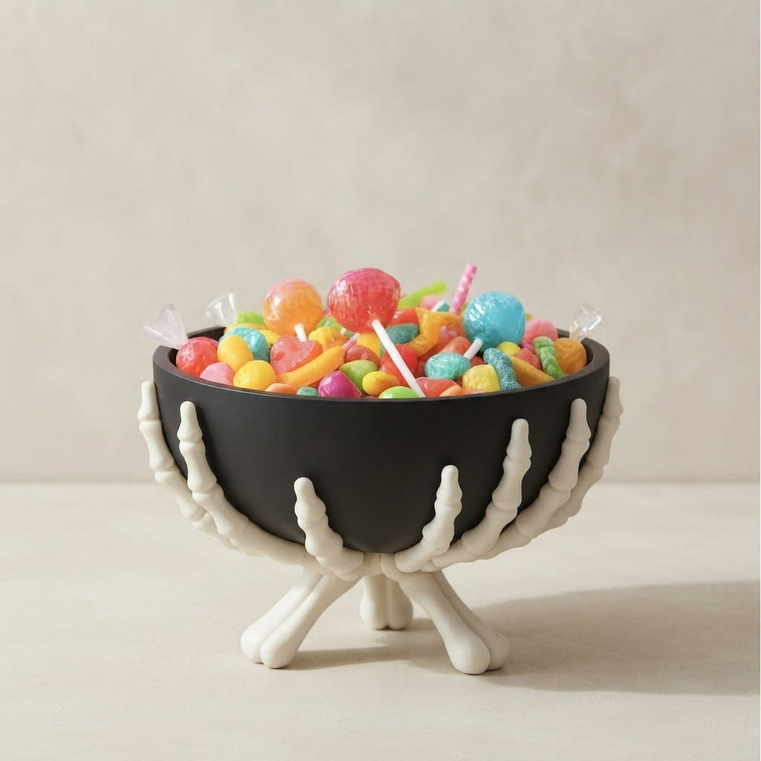 Halloween Candy Bowl With Detachable Skeleton Hands For Indoor Seasonal Decor - Image 1