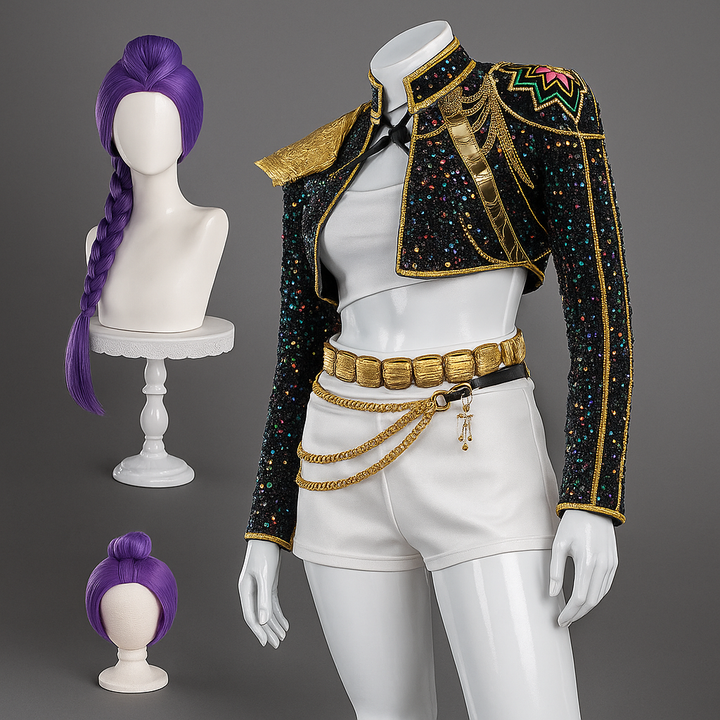 Halloween Costumes Glitter Jacket Shorts Fun Party Outfit - Image 10