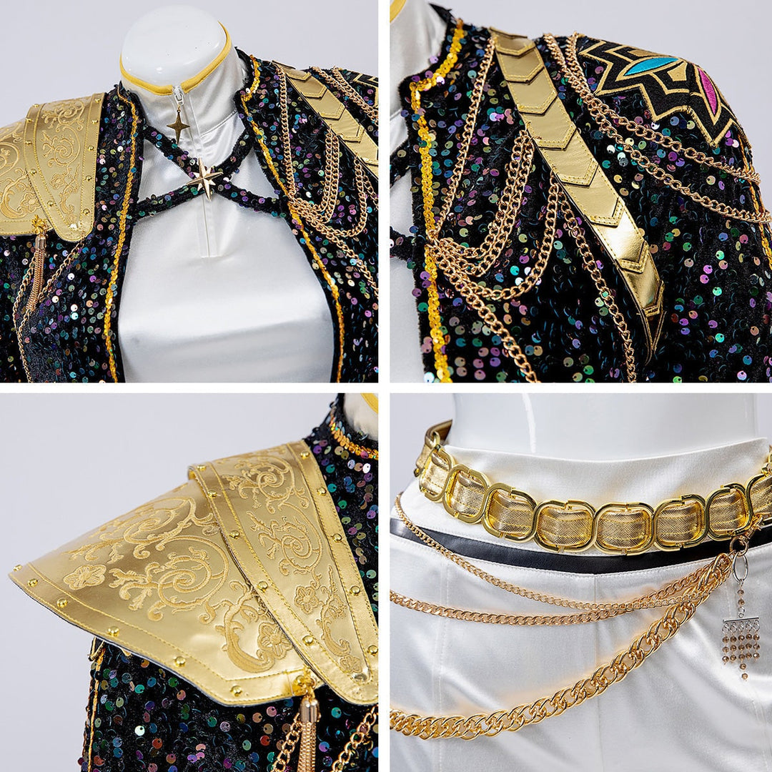 Halloween Costumes Glitter Jacket Shorts Fun Party Outfit - Image 16