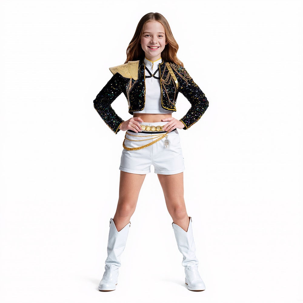 Halloween Costumes Glitter Jacket Shorts Fun Party Outfit - Image 2