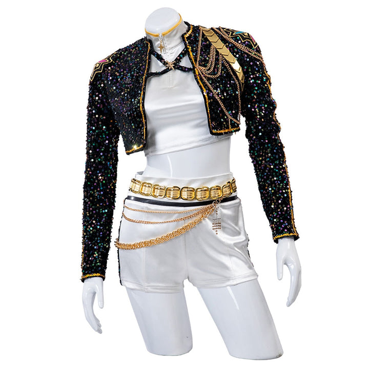 Halloween Costumes Glitter Jacket Shorts Fun Party Outfit - Image 6