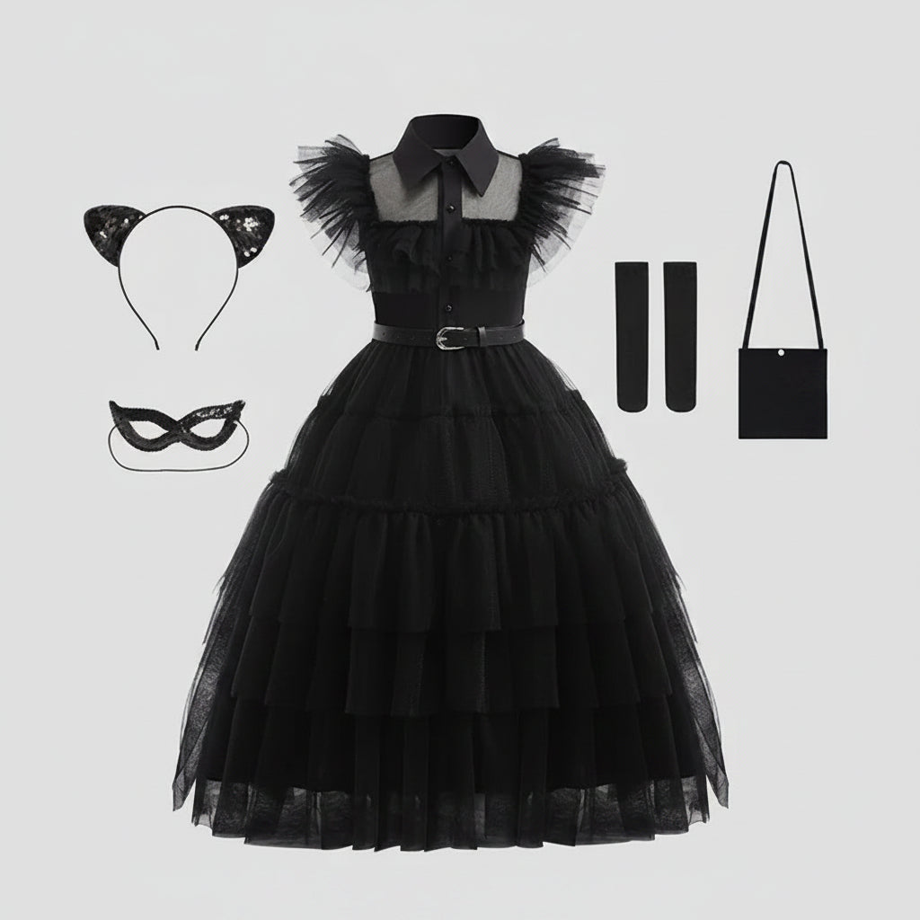 Halloween Costumes Goth Theme Princess Dress Set - Image 2