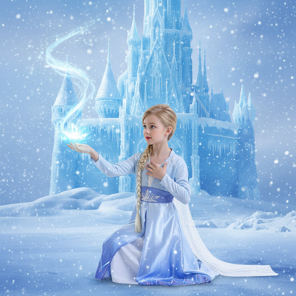 Halloween Costumes Ice Princess Dress Gown - Image 1