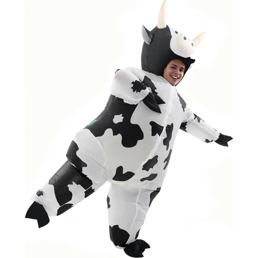 Halloween Cow Costume Inflatable Animal Design With Integrated Blower Fan Lightweight Synthetic Fabric For Fun Events - Image 4