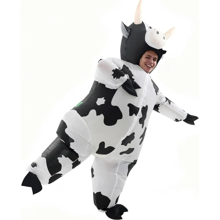 Halloween Cow Costume Inflatable Animal Design With Integrated Blower Fan Lightweight Synthetic Fabric For Fun Events - Image 4