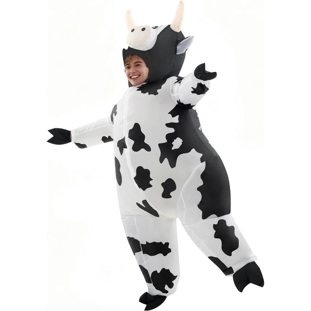 Halloween Cow Costume Inflatable Animal Design With Integrated Blower Fan Lightweight Synthetic Fabric For Fun Events - Image 3
