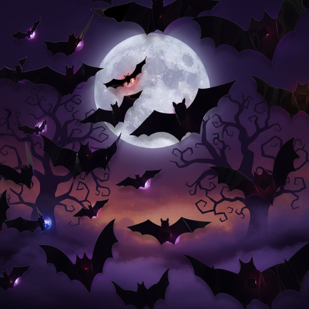 Halloween Decoration Bat Light Set Wall Accent Decor - Image 1