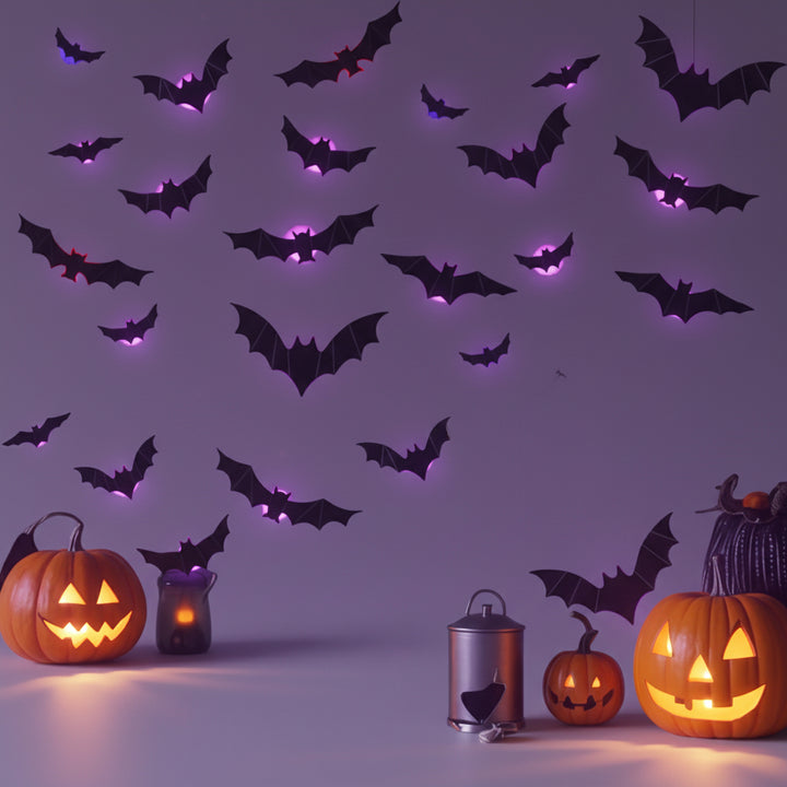 Halloween Decoration Bat Light Set Wall Accent Decor - Image 2